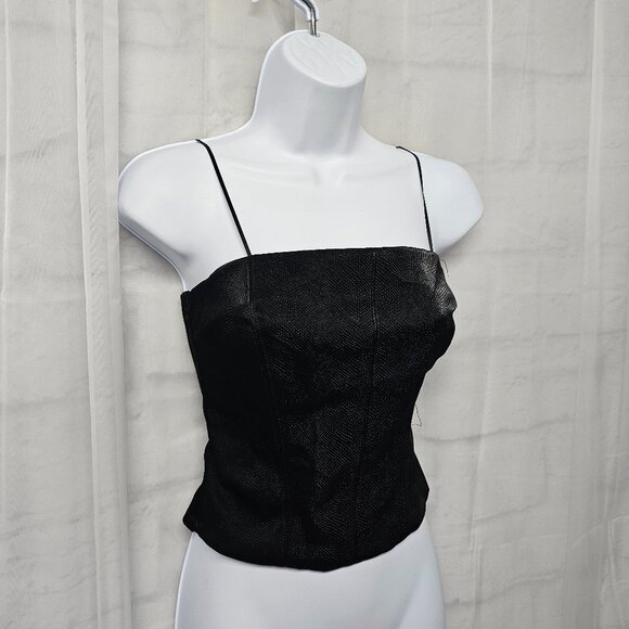 Kirious Tank Black Crop Snakeskin Goth Whimsigoth Vamp Club Faux Leather S - Picture 3 of 10